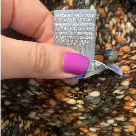 Caroll Reed Button Up Brown Tweed Cardigan Size X - Picture 4 of 9